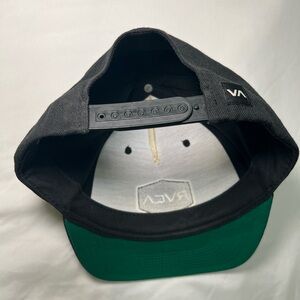 RVCA Black and Green Snapback Hat
